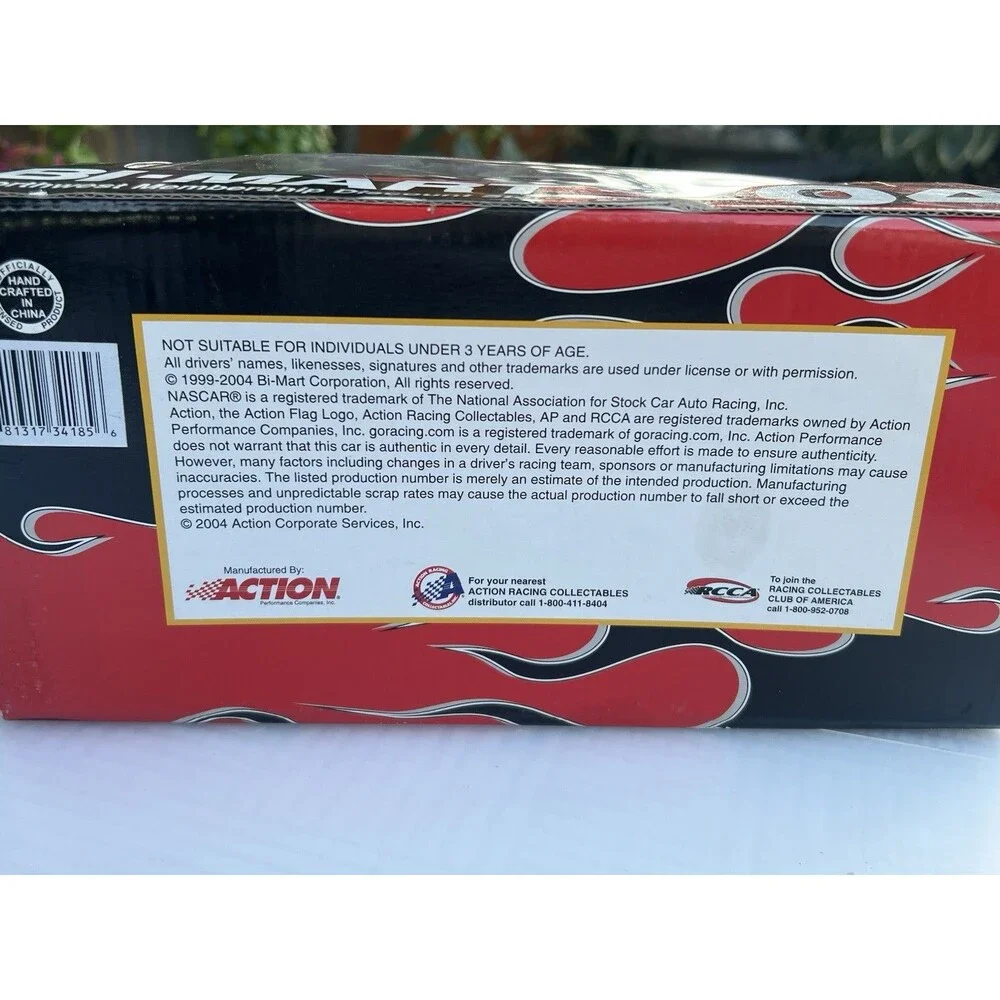 2004 Action Racing Collectables Bi-Mart #04 1:24 Scale Stock Car.